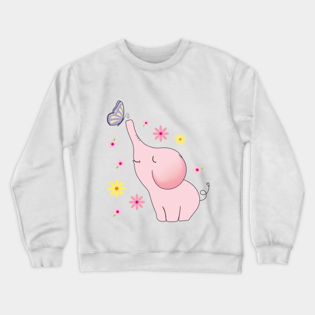 pink elephant Crewneck Sweatshirt by Supak